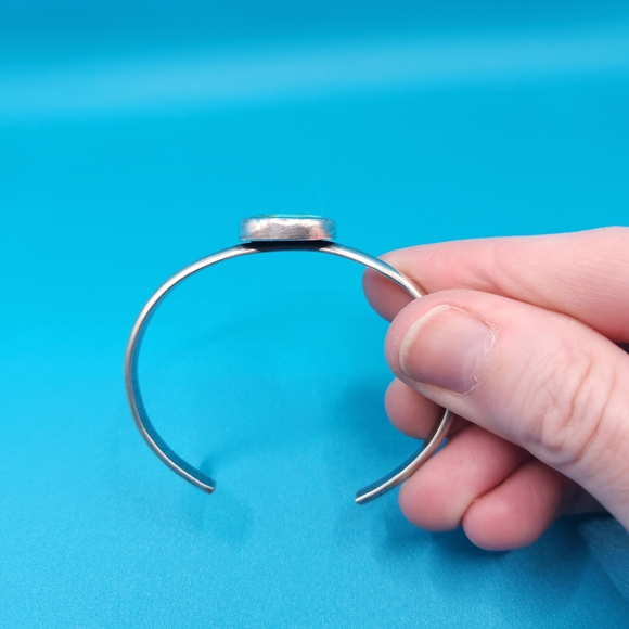 Turquoise Stone Sterling Silver Cuff - Picture 2 of 4